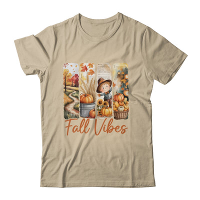 Fall Vibes Pumpkin Girls Autumn Vibes Scarecrow Thanksgiving Shirt & Sweatshirt | siriusteestore