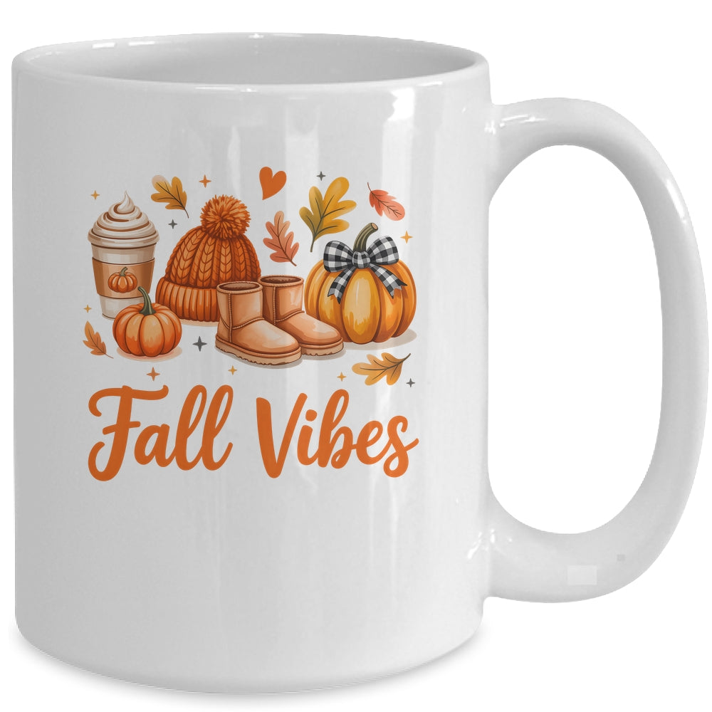 Fall Vibes Pumpkin Spice Latte Autumn For Kids Womens Mug | siriusteestore