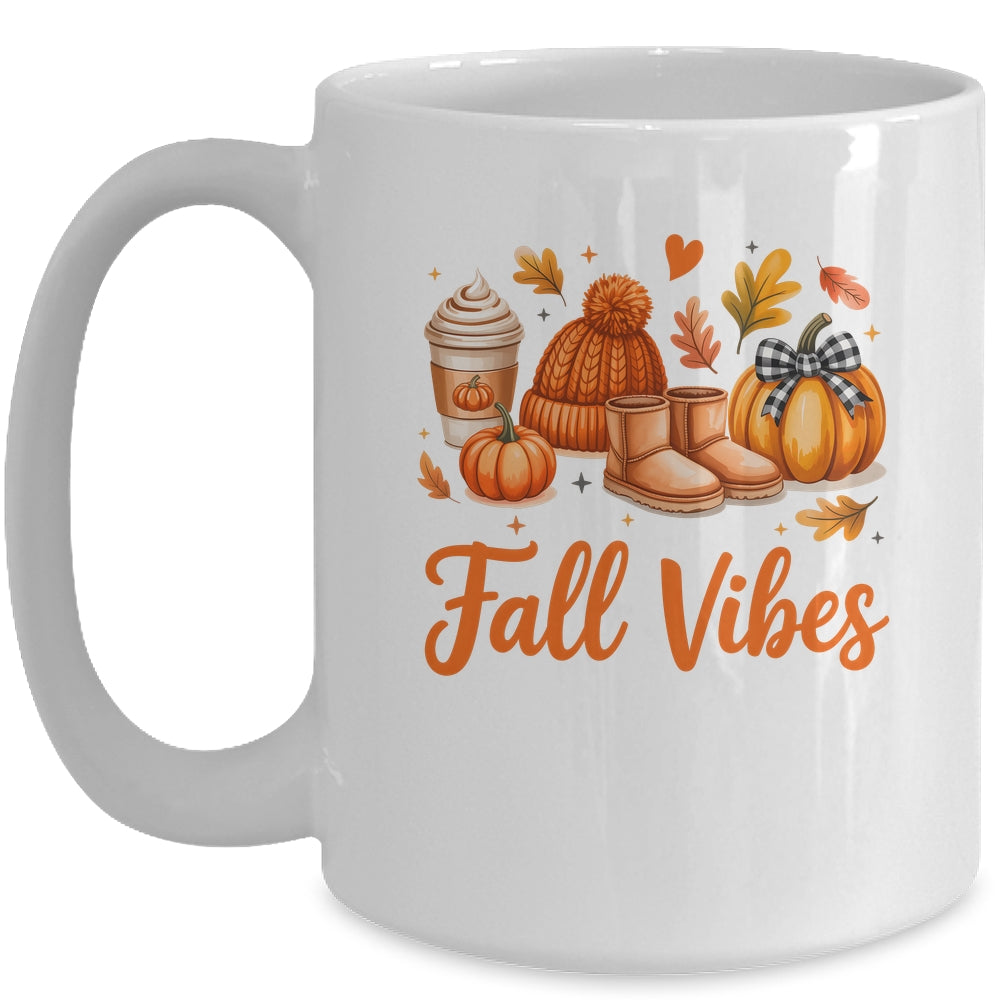 Fall Vibes Pumpkin Spice Latte Autumn For Kids Womens Mug | siriusteestore