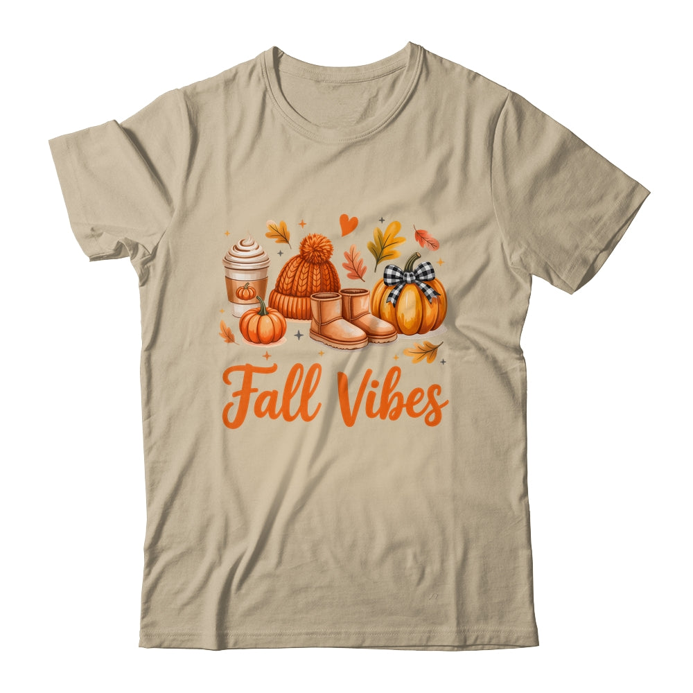 Fall Vibes Pumpkin Spice Latte Autumn For Kids Womens Shirt & Hoodie | siriusteestore