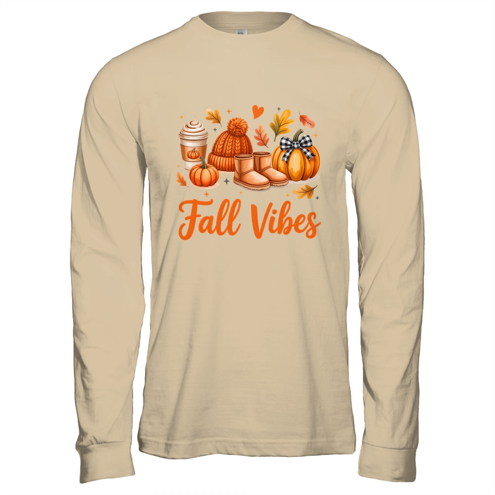 Fall Vibes Pumpkin Spice Latte Autumn For Kids Womens Shirt & Hoodie | siriusteestore