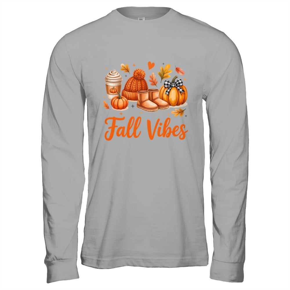 Fall Vibes Pumpkin Spice Latte Autumn For Kids Womens Shirt & Hoodie | siriusteestore