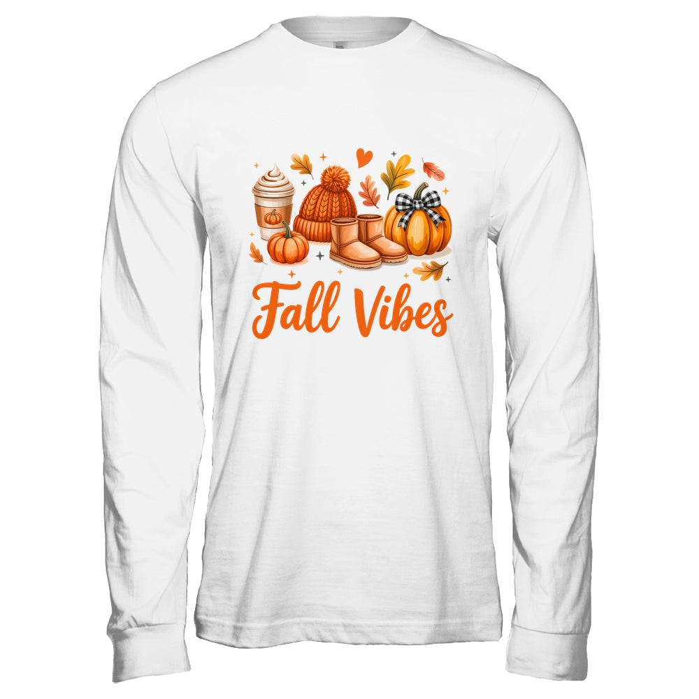 Fall Vibes Pumpkin Spice Latte Autumn For Kids Womens Shirt & Hoodie | siriusteestore