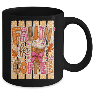 Fallin' For Coffee Autumn Fall Season Coffee Checkerboard Mug | siriusteestore