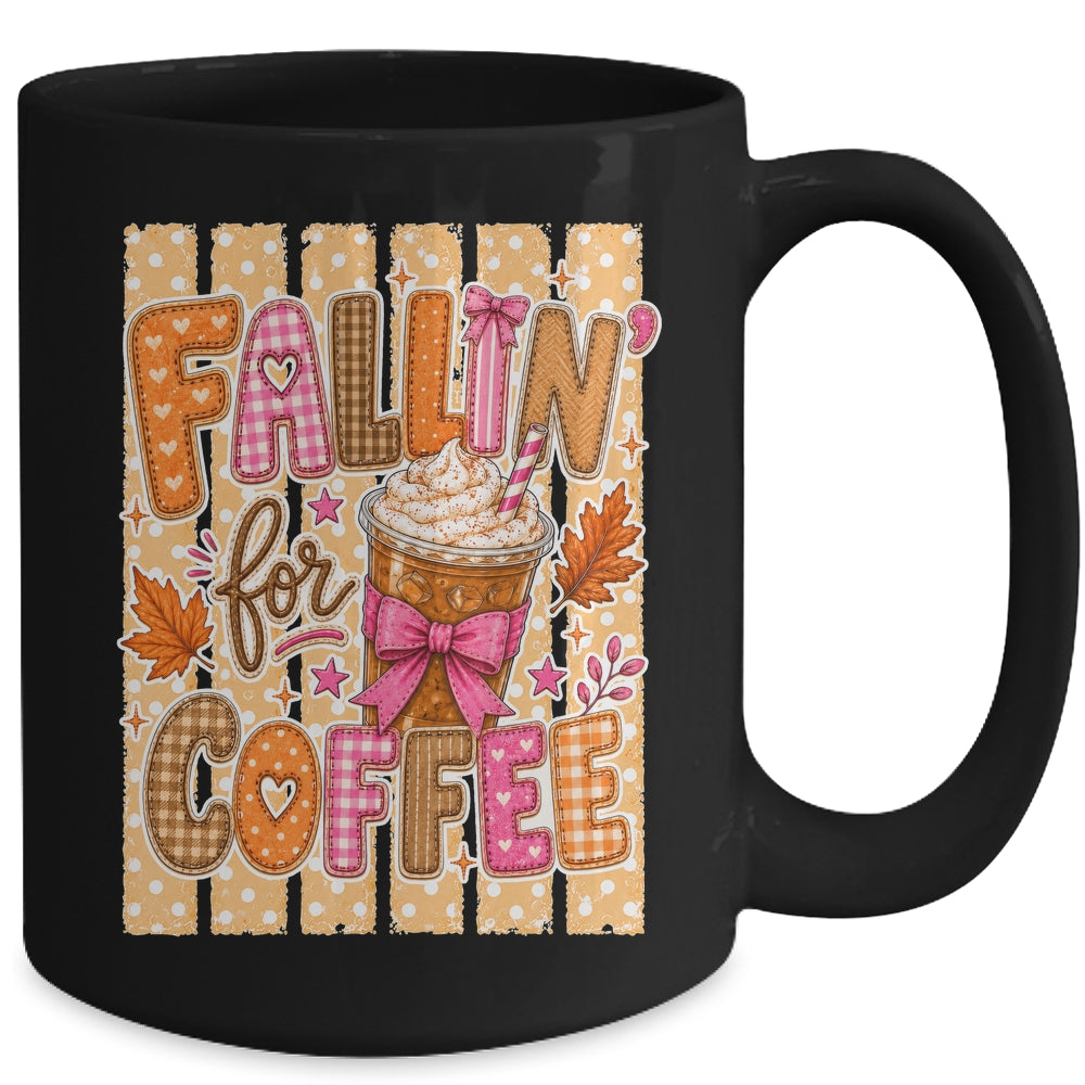 Fallin' For Coffee Autumn Fall Season Coffee Checkerboard Mug | siriusteestore
