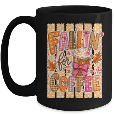 Fallin' For Coffee Autumn Fall Season Coffee Checkerboard Mug | siriusteestore