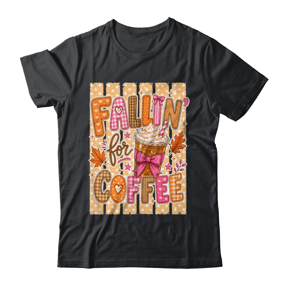 Fallin' For Coffee Autumn Fall Season Coffee Checkerboard Shirt & Sweatshirt | siriusteestore