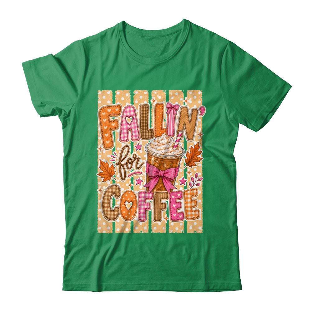 Fallin' For Coffee Autumn Fall Season Coffee Checkerboard Shirt & Sweatshirt | siriusteestore