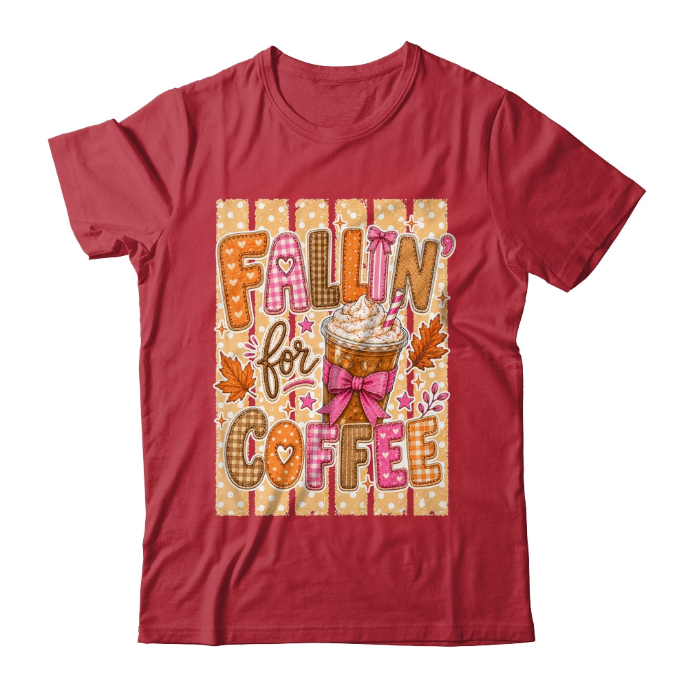 Fallin' For Coffee Autumn Fall Season Coffee Checkerboard Shirt & Sweatshirt | siriusteestore