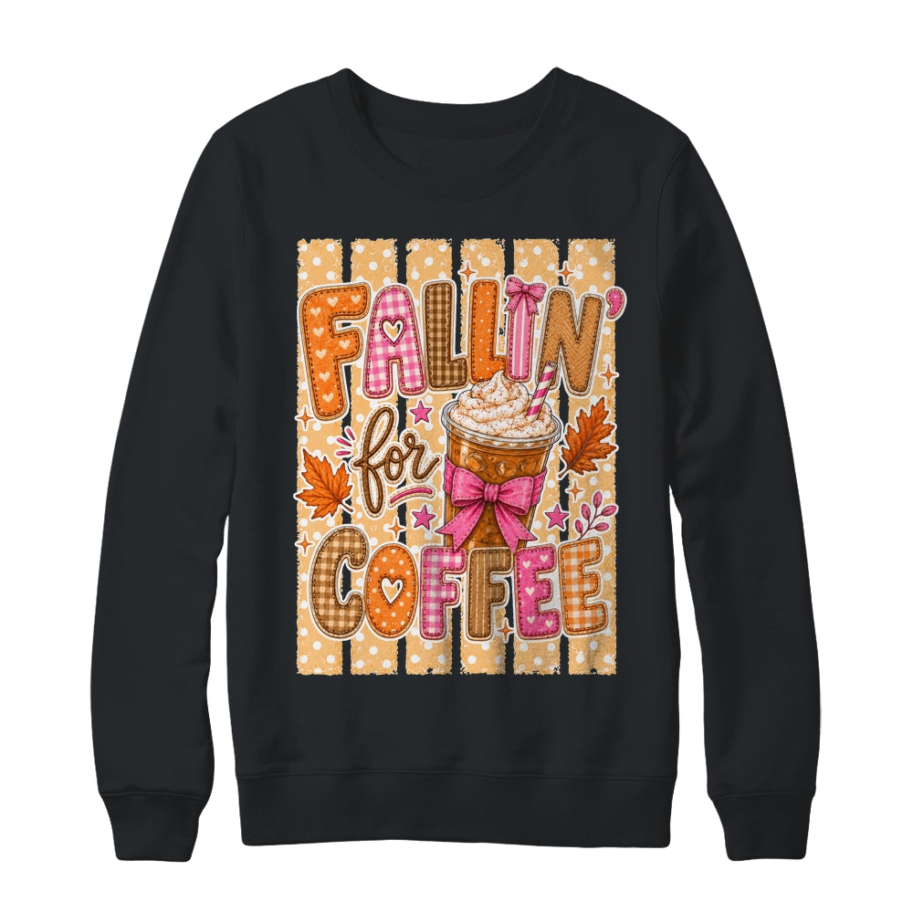 Fallin' For Coffee Autumn Fall Season Coffee Checkerboard Shirt & Sweatshirt | siriusteestore