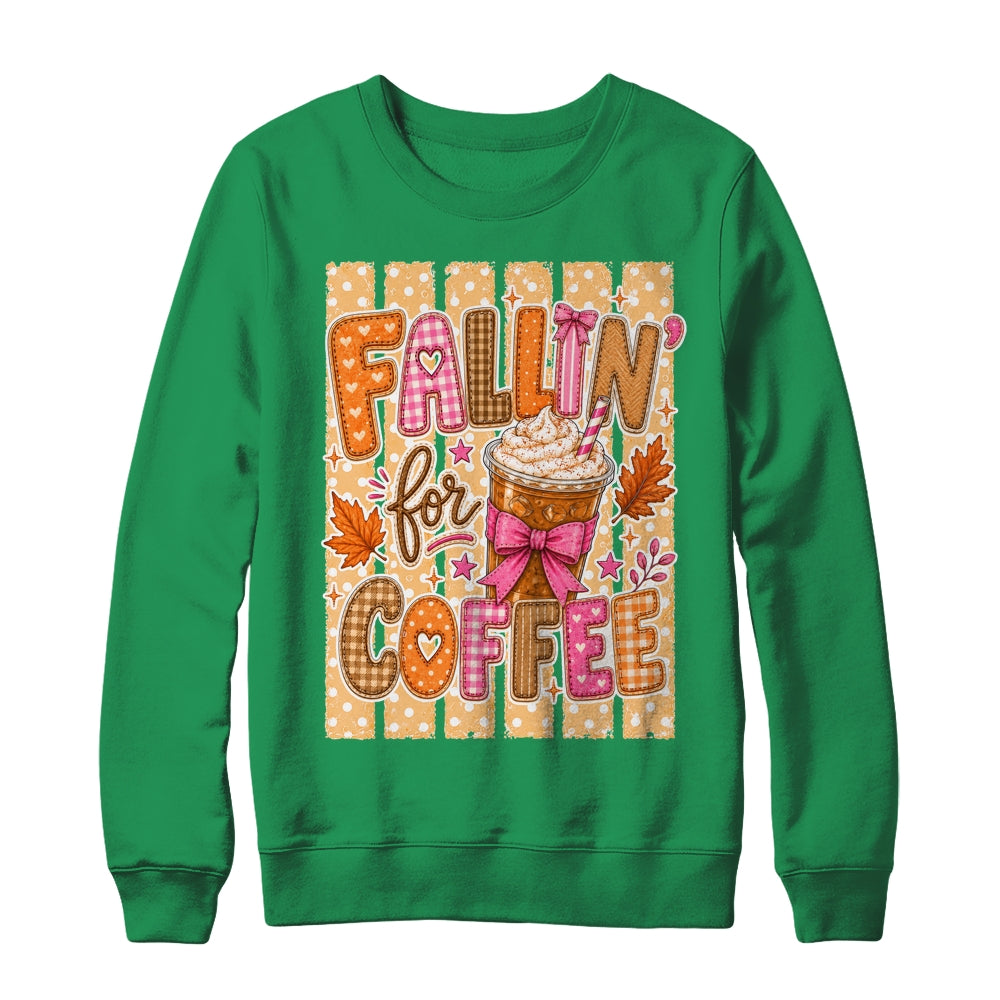 Fallin' For Coffee Autumn Fall Season Coffee Checkerboard Shirt & Sweatshirt | siriusteestore