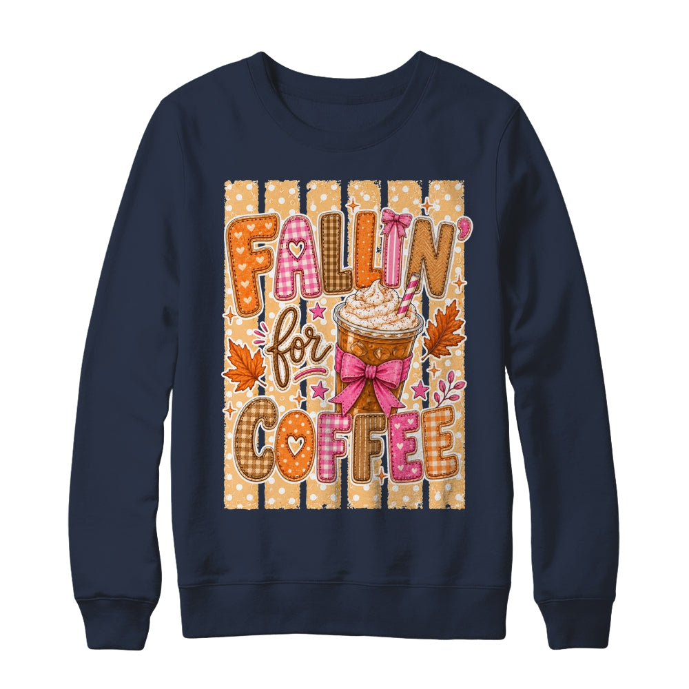 Fallin' For Coffee Autumn Fall Season Coffee Checkerboard Shirt & Sweatshirt | siriusteestore
