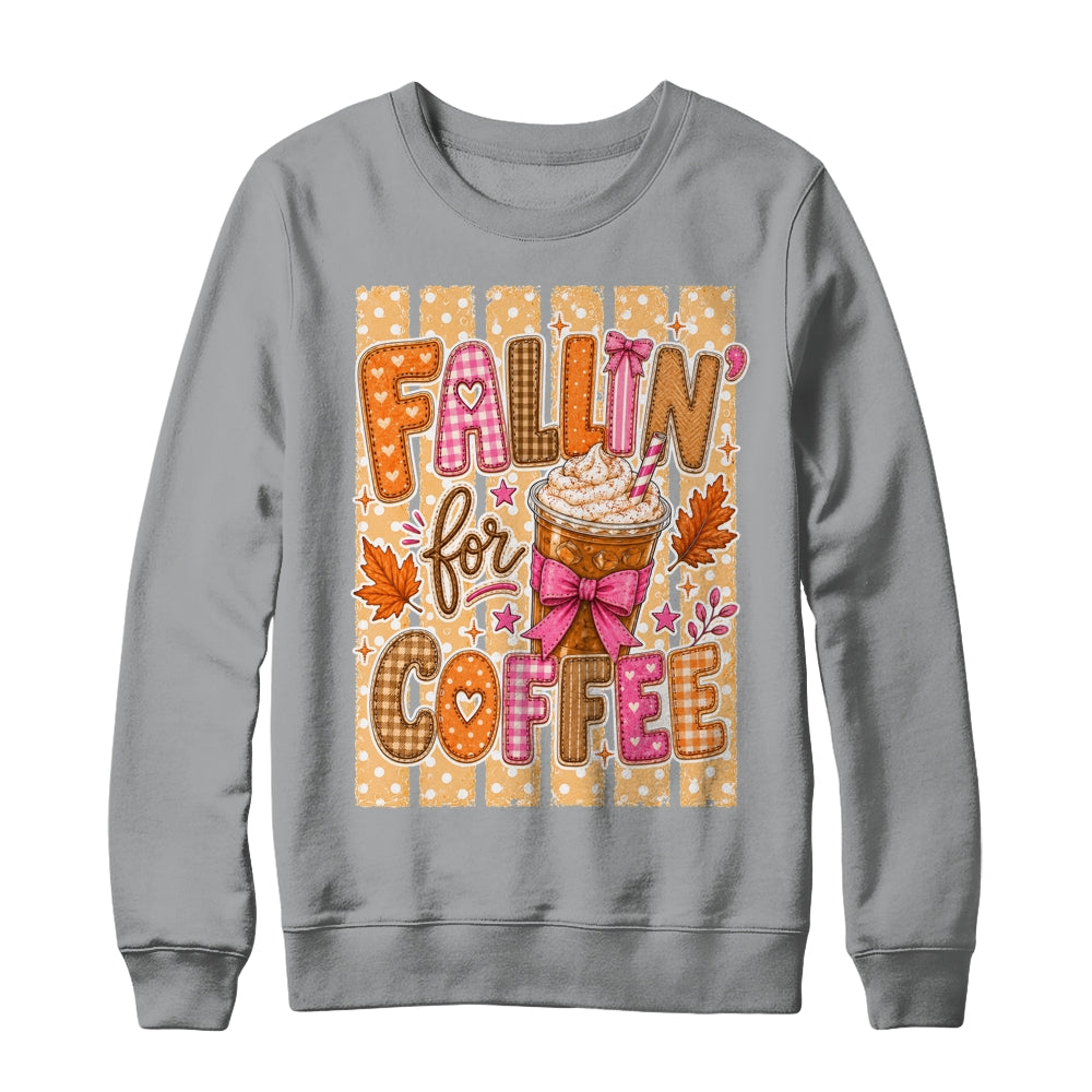 Fallin' For Coffee Autumn Fall Season Coffee Checkerboard Shirt & Sweatshirt | siriusteestore