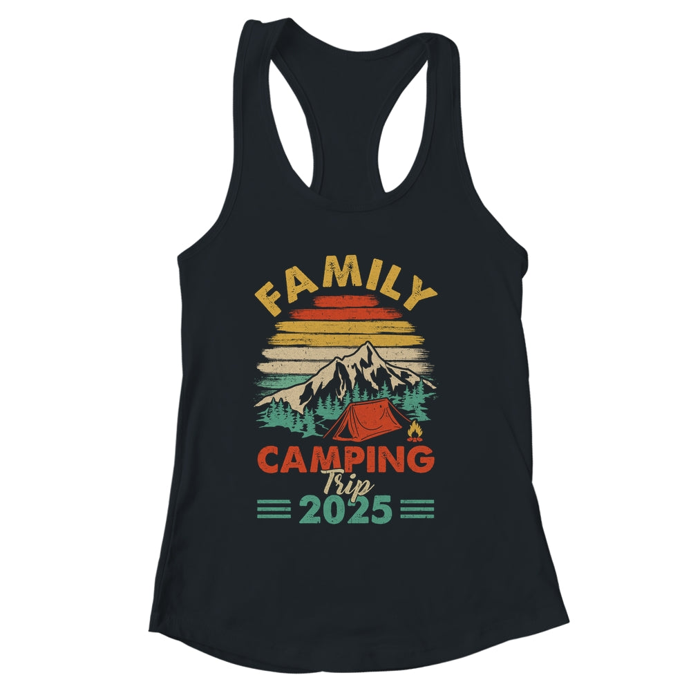 Family Camping Trip 2025 Retro Reunion Cousin Crew Matching Shirt & Tank Top | siriusteestore