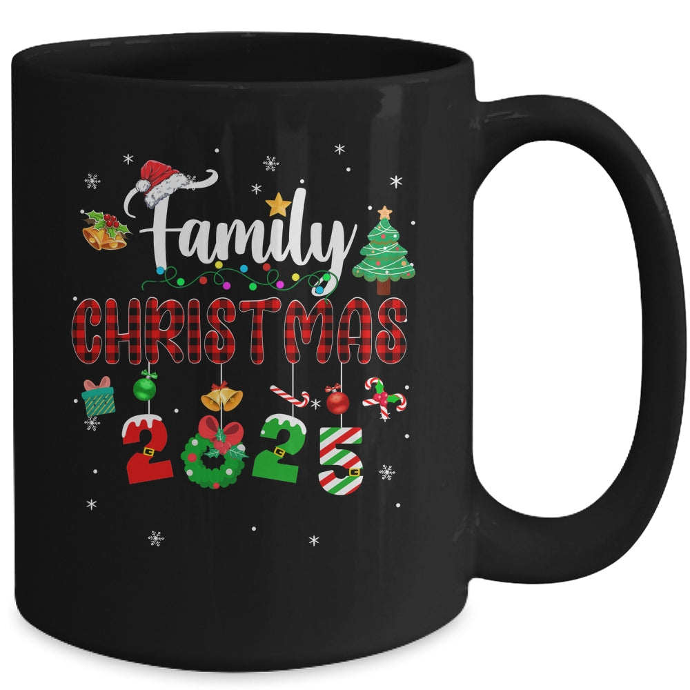 Family Christmas 2025 Matching Red Plaid Squad Santa Elf Mug | siriusteestore