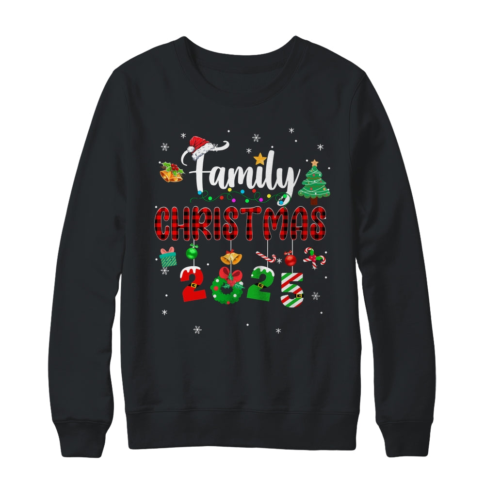 Family Christmas 2025 Matching Red Plaid Squad Santa Elf Shirt & Sweatshirt | siriusteestore
