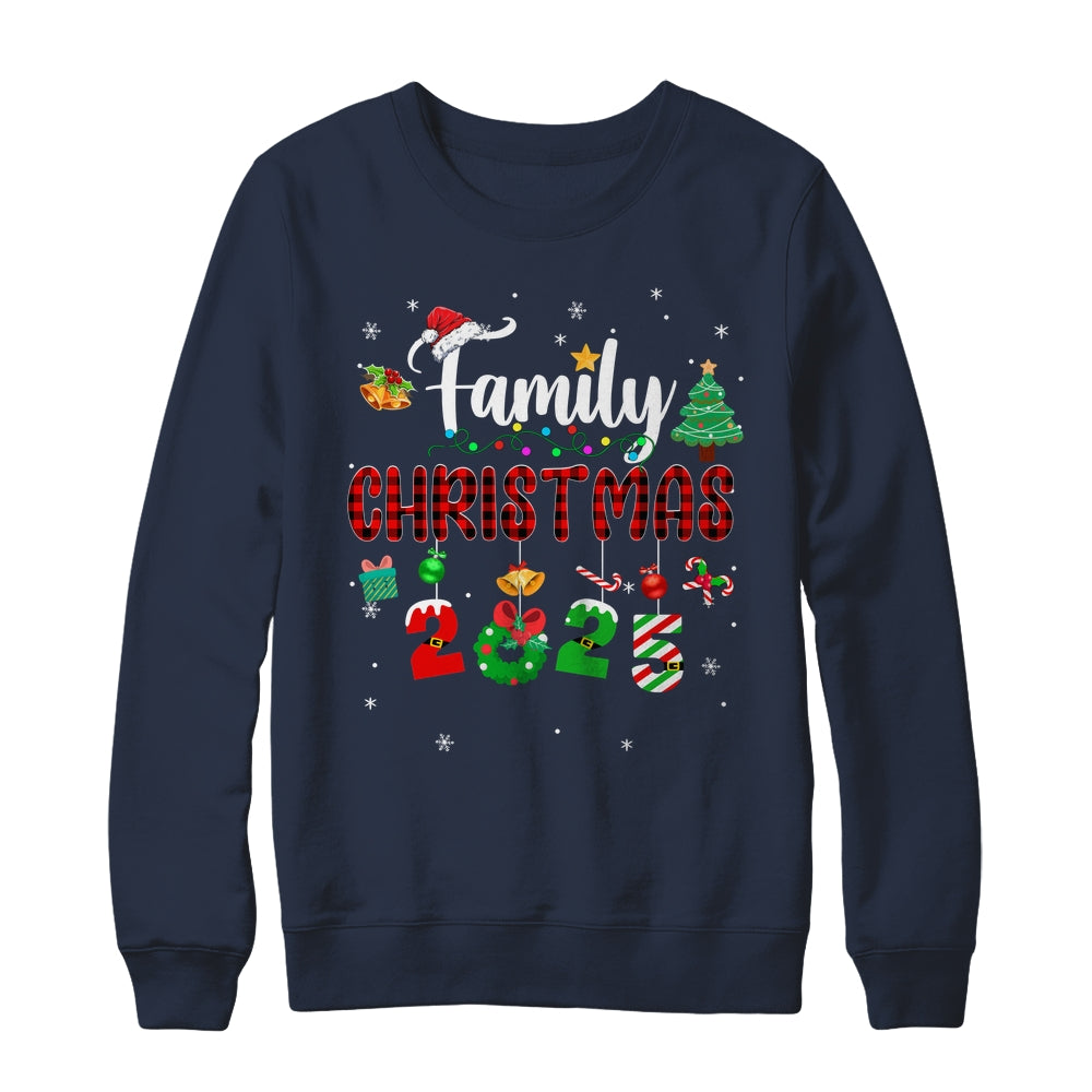 Family Christmas 2025 Matching Red Plaid Squad Santa Elf Shirt & Sweatshirt | siriusteestore