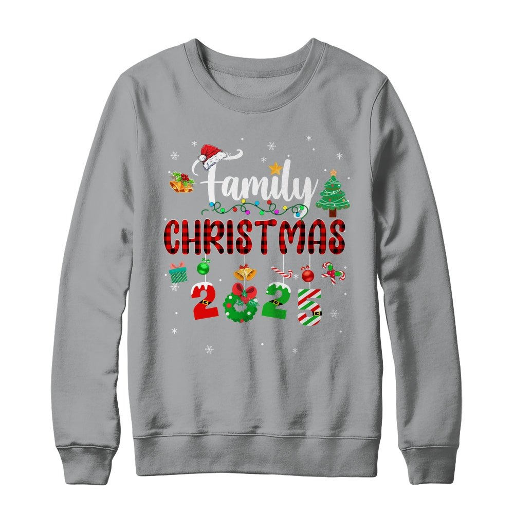 Family Christmas 2025 Matching Red Plaid Squad Santa Elf Shirt & Sweatshirt | siriusteestore
