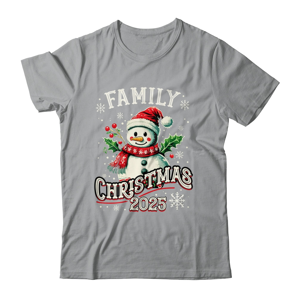 Family Christmas 2025 Snowman Family Matching Christmas Xmas Shirt & Sweatshirt | siriusteestore