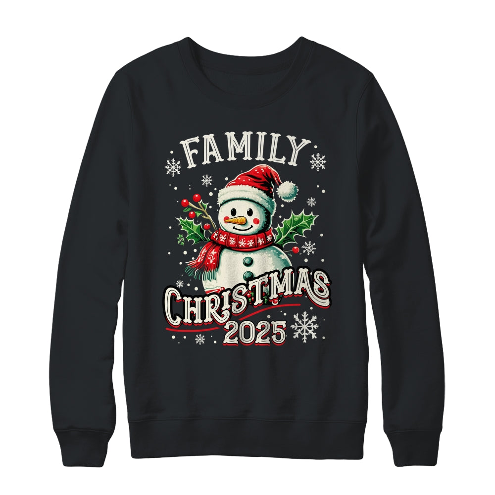 Family Christmas 2025 Snowman Family Matching Christmas Xmas Shirt & Sweatshirt | siriusteestore