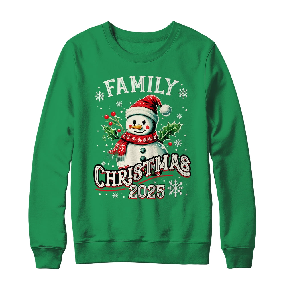 Family Christmas 2025 Snowman Family Matching Christmas Xmas Shirt & Sweatshirt | siriusteestore