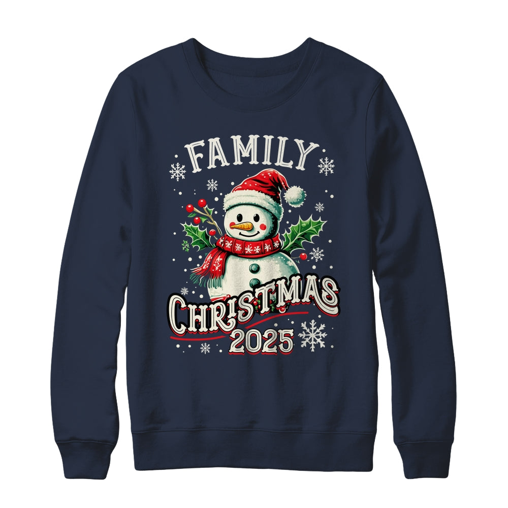Family Christmas 2025 Snowman Family Matching Christmas Xmas Shirt & Sweatshirt | siriusteestore