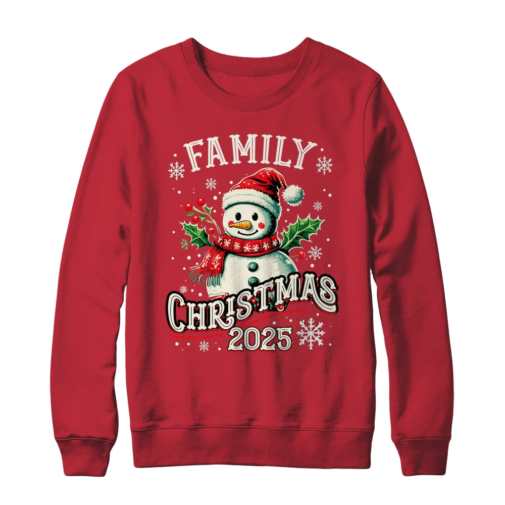 Family Christmas 2025 Snowman Family Matching Christmas Xmas Shirt & Sweatshirt | siriusteestore