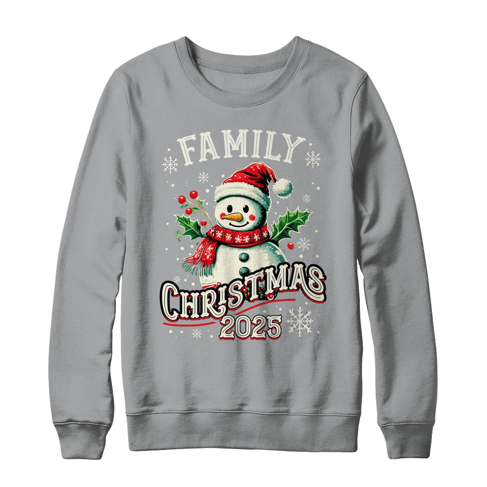 Family Christmas 2025 Snowman Family Matching Christmas Xmas Shirt & Sweatshirt | siriusteestore