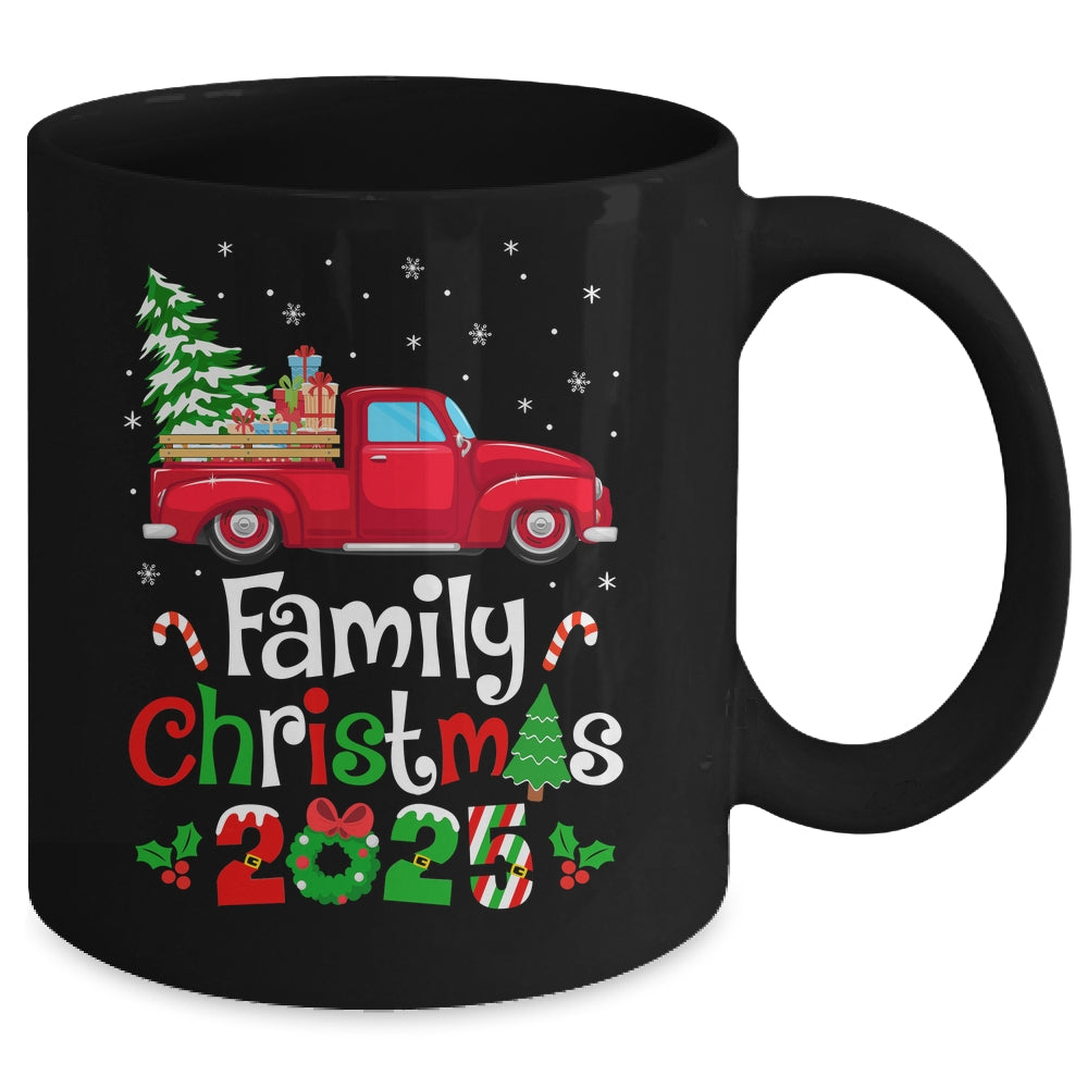 Family Christmas 2025 Truck Tree Squad Matching Xmas Team Mug | siriusteestore