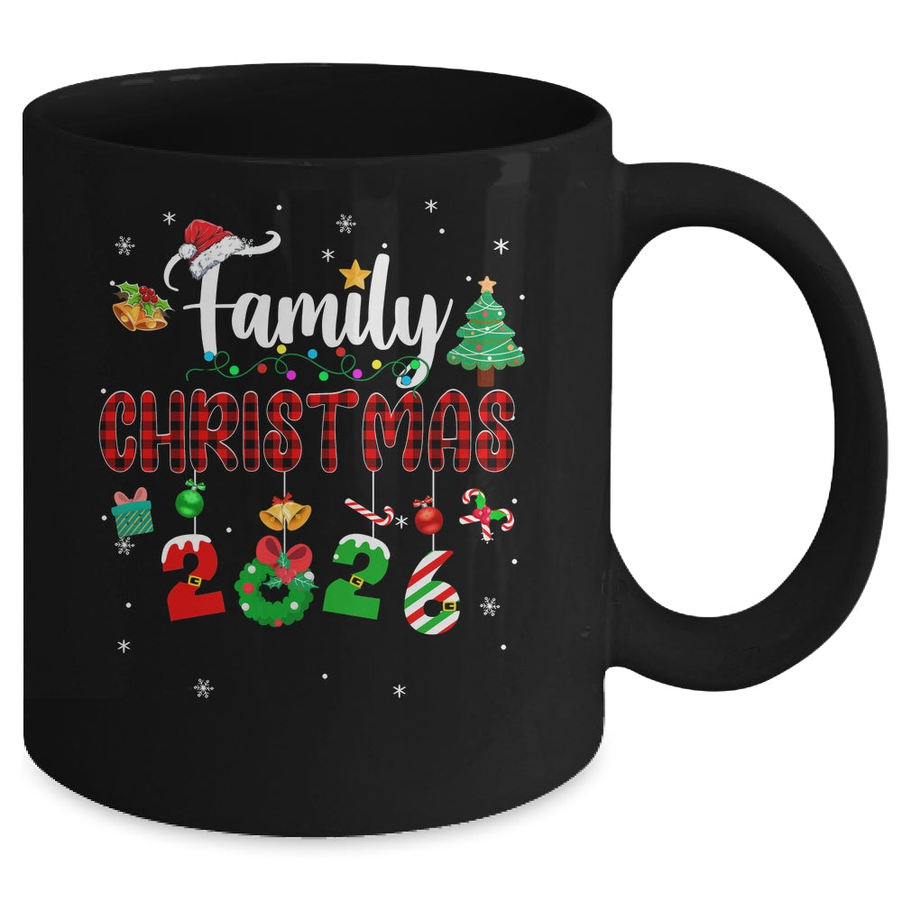 Family Christmas 2026 Matching Red Plaid Squad Santa Mug | siriusteestore