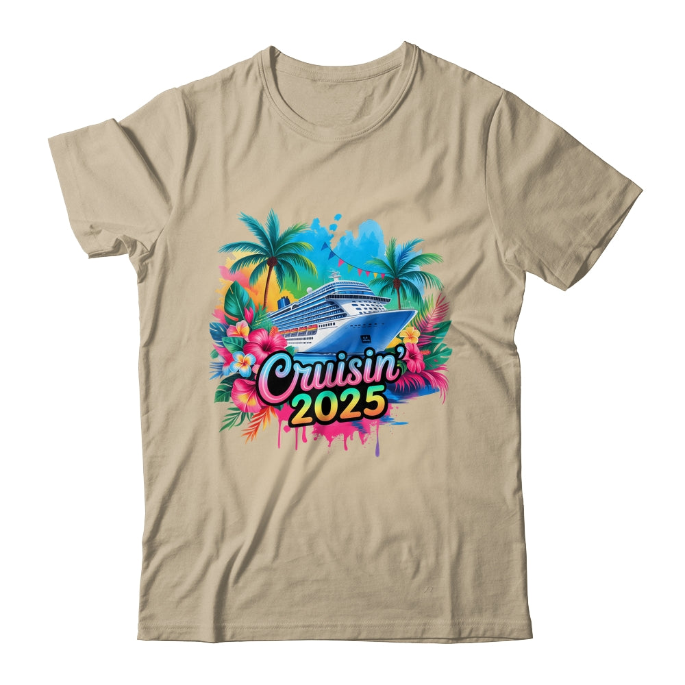 Family Cruisin 2025 Cruise Ship Cruising Vacation Watercolor Shirt & Tank Top | siriusteestore