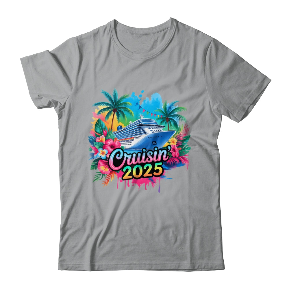 Family Cruisin 2025 Cruise Ship Cruising Vacation Watercolor Shirt & Tank Top | siriusteestore