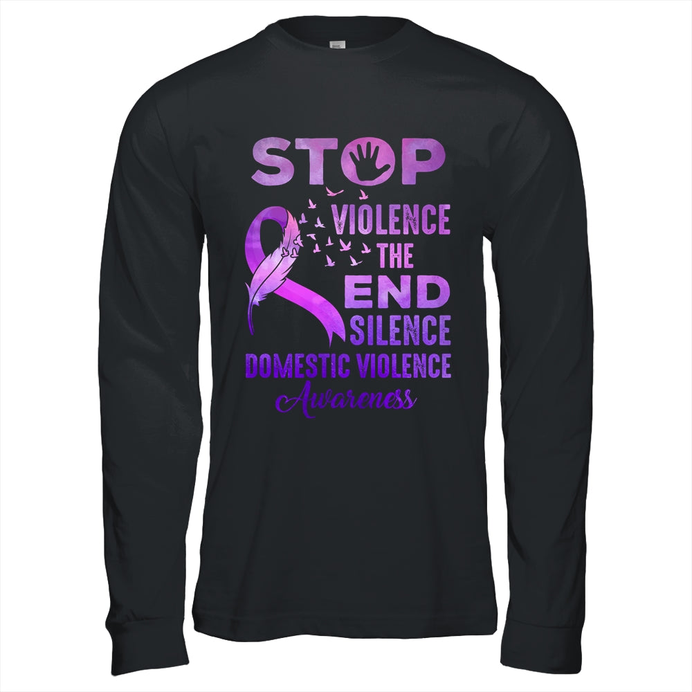 Family Domestic Violence Awareness Purple Ribbon Support Shirt & Hoodie | siriusteestore