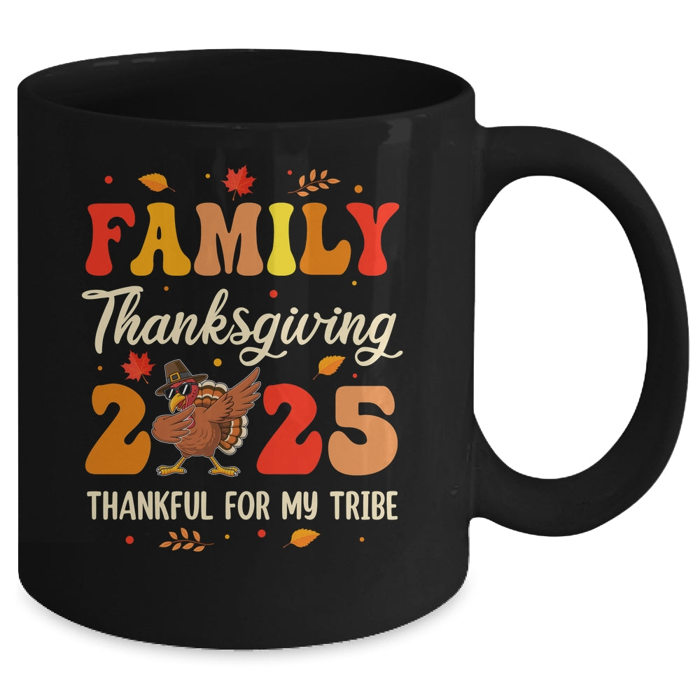 Family Thanksgiving 2025 Crew Dabbing Turkey Group Matching Mug | siriusteestore