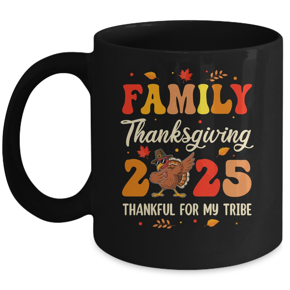 Family Thanksgiving 2025 Crew Dabbing Turkey Group Matching Mug | siriusteestore