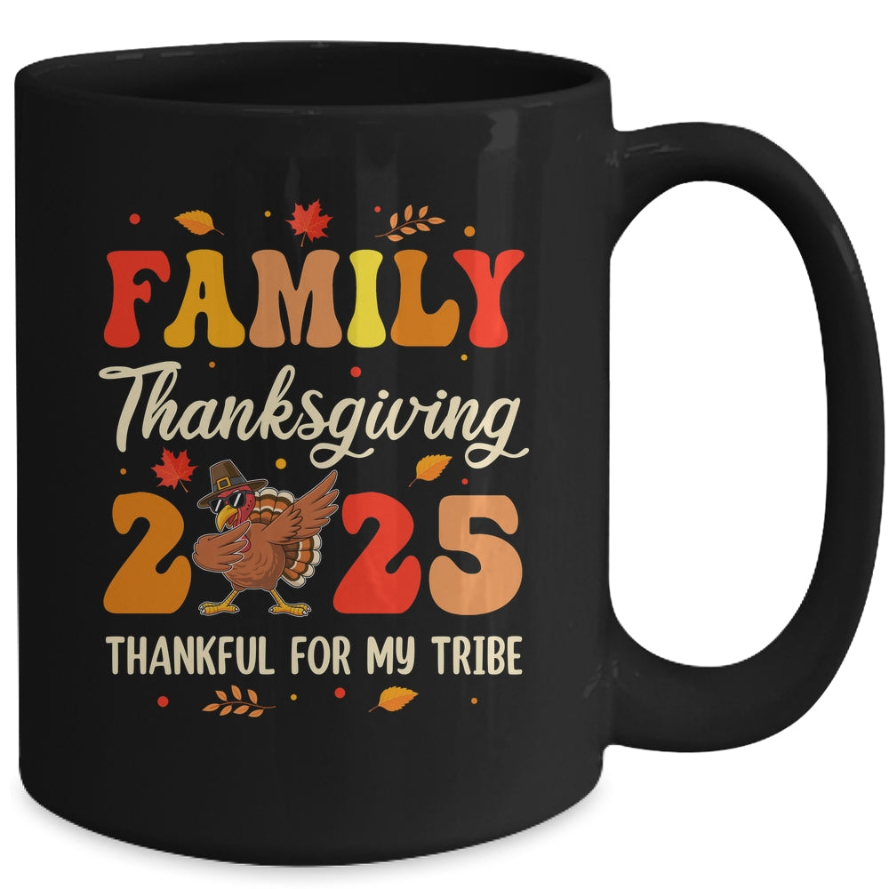 Family Thanksgiving 2025 Crew Dabbing Turkey Group Matching Mug | siriusteestore