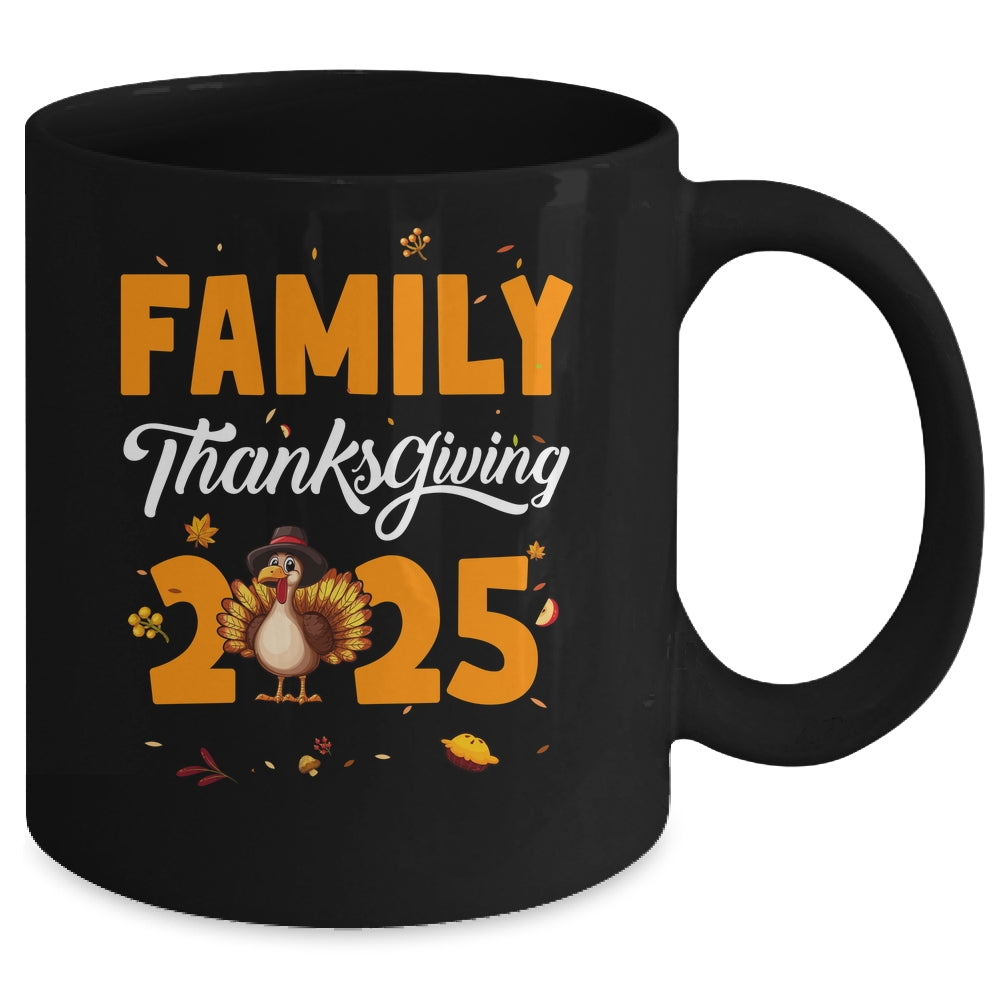 Family Thanksgiving 2025 Fall Autumn Turkey Matching Family Mug | siriusteestore