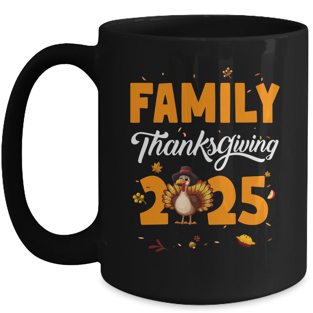 Family Thanksgiving 2025 Fall Autumn Turkey Matching Family Mug | siriusteestore
