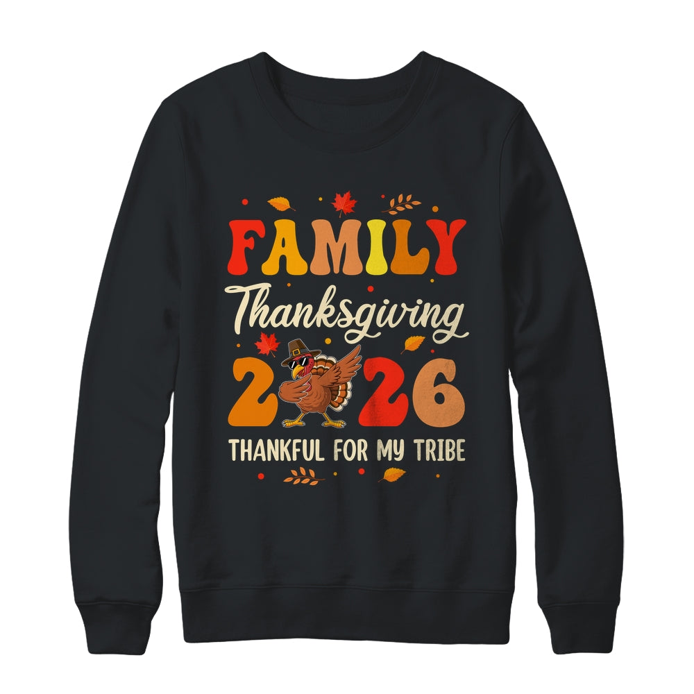 Family Thanksgiving 2026 Crew Dabbing Turkey Group Matching Shirt & Sweatshirt | siriusteestore