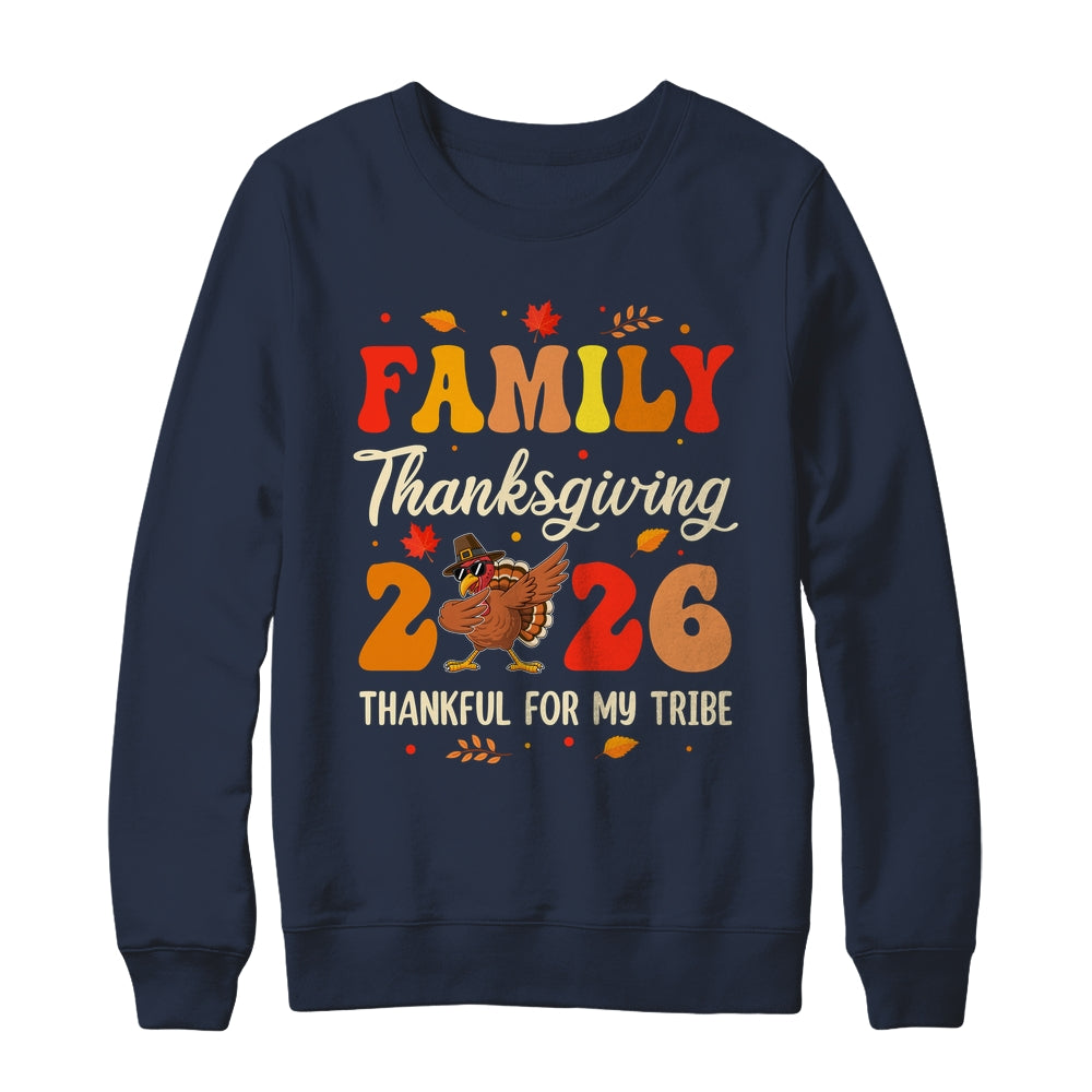 Family Thanksgiving 2026 Crew Dabbing Turkey Group Matching Shirt & Sweatshirt | siriusteestore