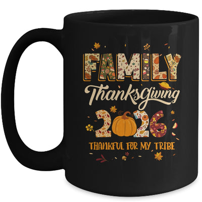Family Thanksgiving 2026 Thankful For My Tribe Group Autumn Mug | siriusteestore