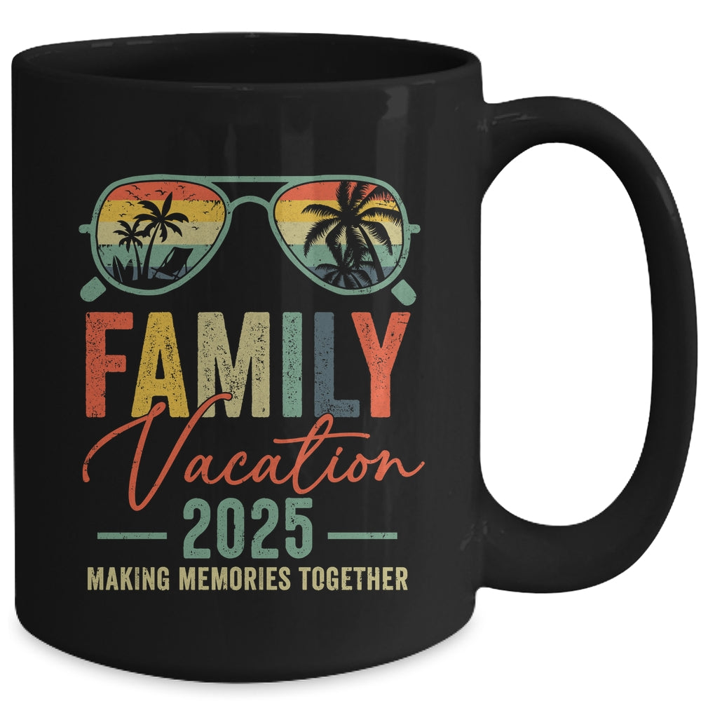 Family Vacation 2025 Beach Matching Summer Vacation Retro Mug | siriusteestore