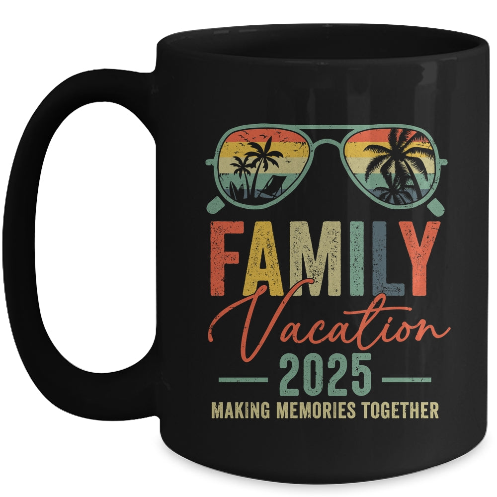 Family Vacation 2025 Beach Matching Summer Vacation Retro Mug | siriusteestore