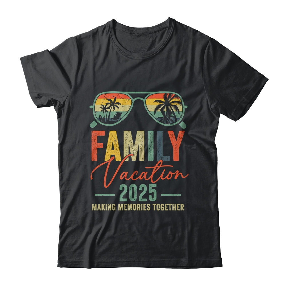 Family Vacation 2025 Beach Matching Summer Vacation Retro Shirt & Tank Top | siriusteestore