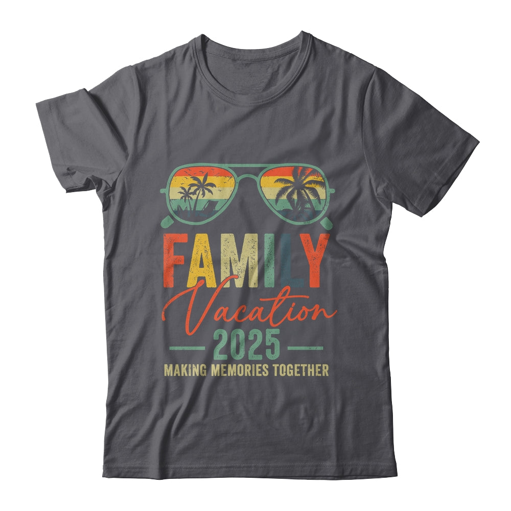 Family Vacation 2025 Beach Matching Summer Vacation Retro Shirt & Tank Top | siriusteestore