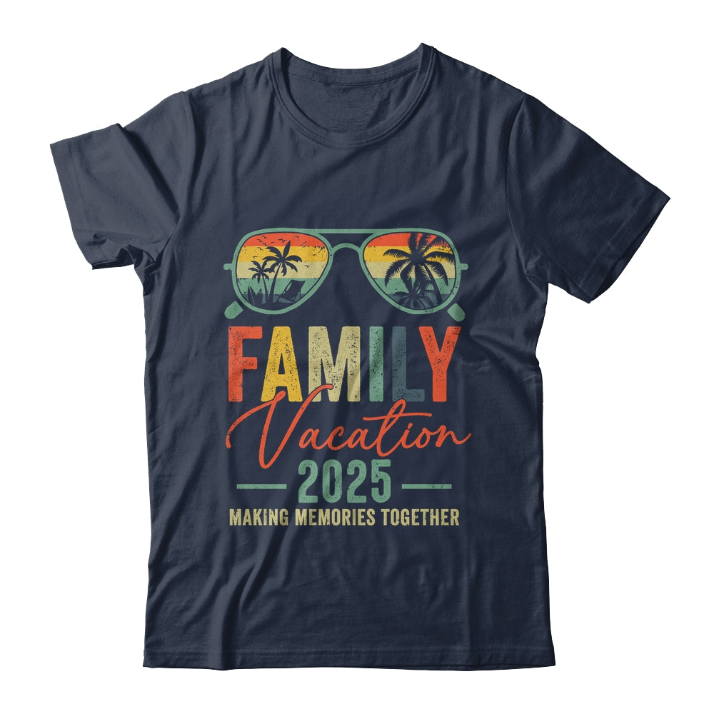 Family Vacation 2025 Beach Matching Summer Vacation Retro Shirt & Tank Top | siriusteestore