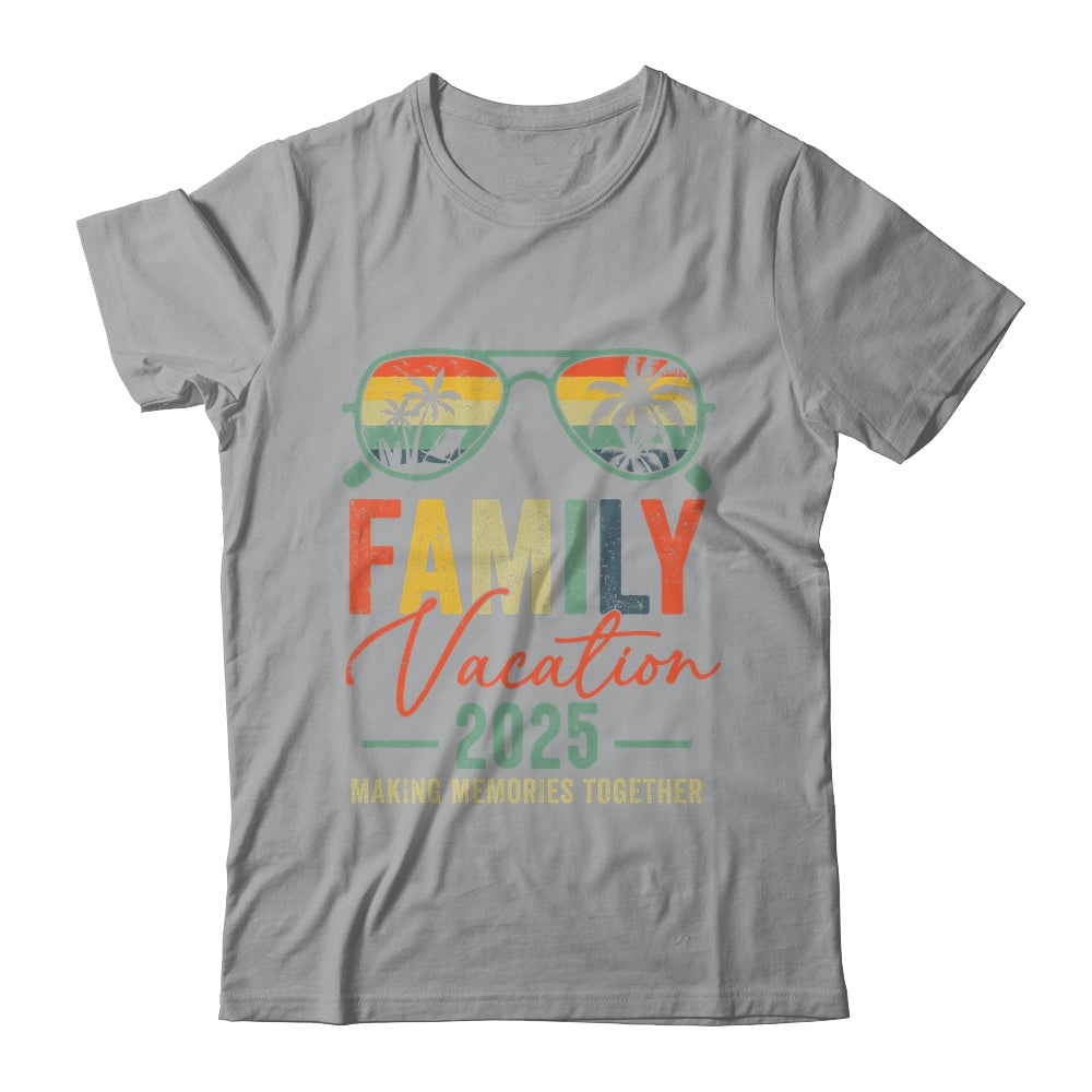 Family Vacation 2025 Beach Matching Summer Vacation Retro Shirt & Tank Top | siriusteestore