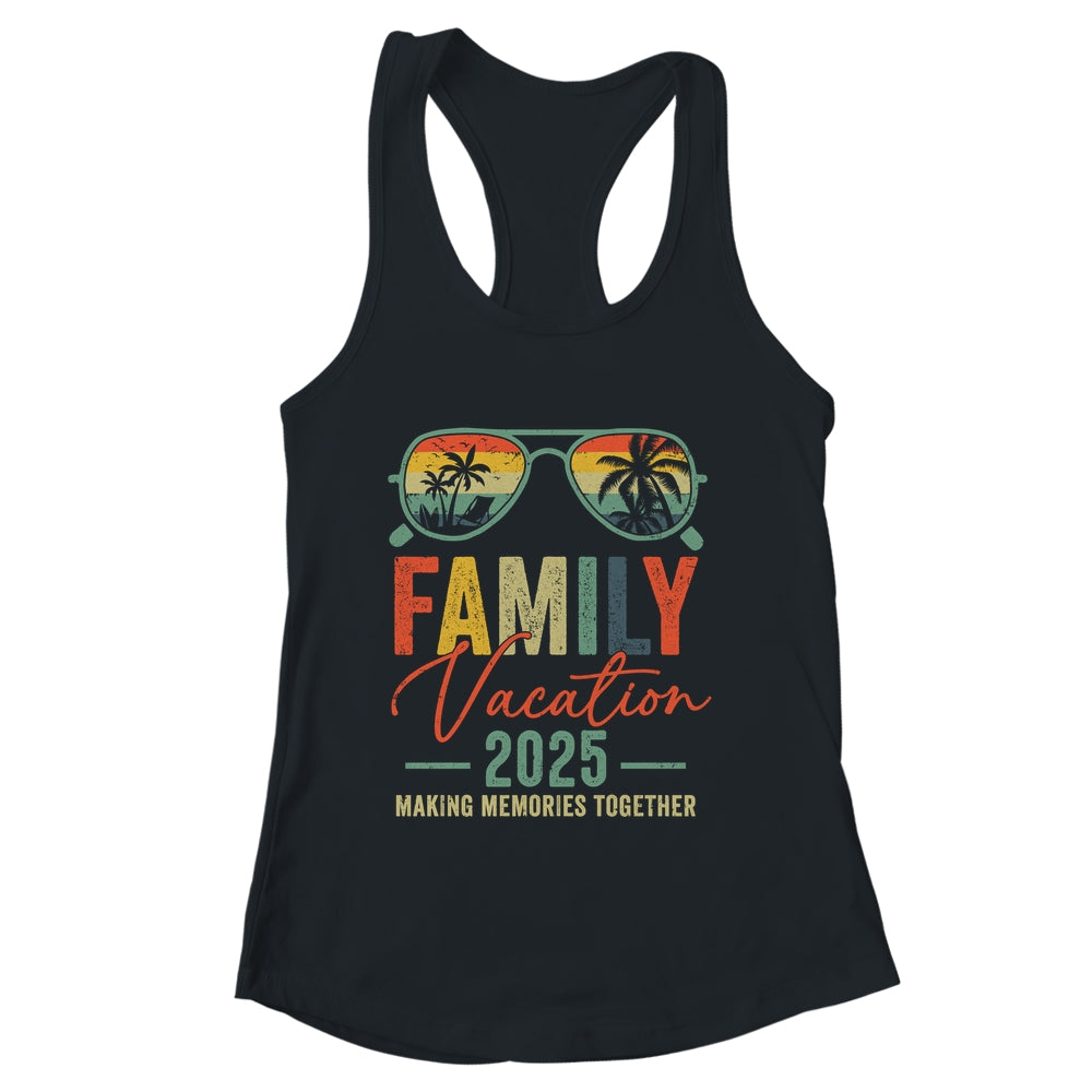 Family Vacation 2025 Beach Matching Summer Vacation Retro Shirt & Tank Top | siriusteestore