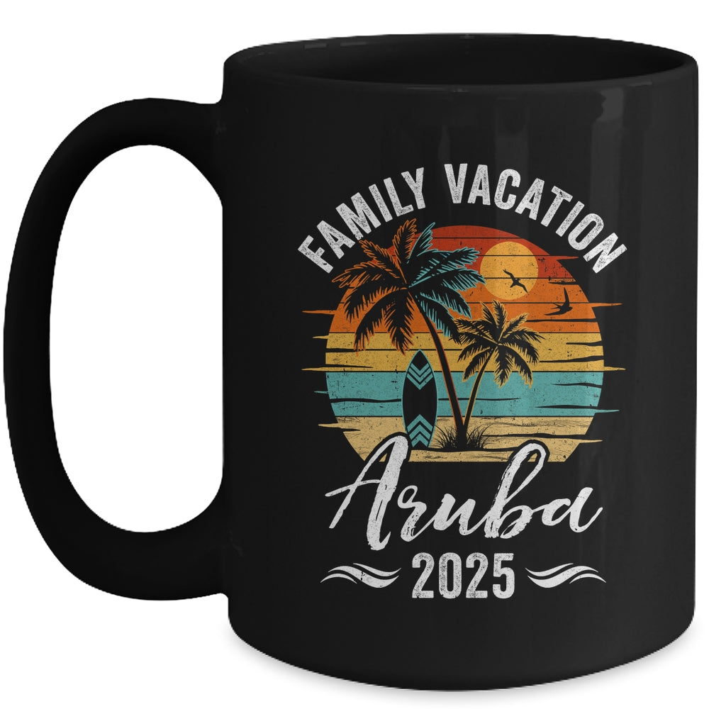 Family Vacation 2025 Vintage Aruba Summer Matching Trip Mug | siriusteestore