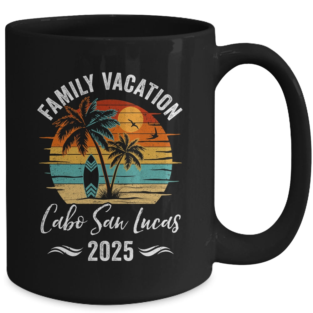Family Vacation 2025 Vintage Cabo San Lucas Summer Matching Trip Mug | siriusteestore